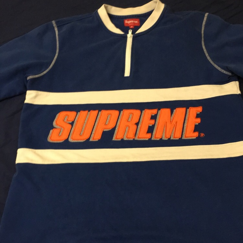 Supreme half zip long sleeve tee